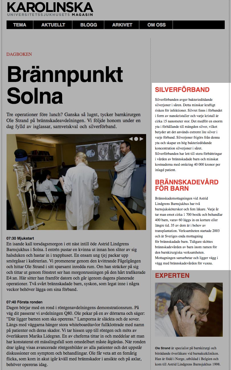 Kolloidalt Silver - Silverjoner - Karolinska - Astrid Lindgrens Barnsjukhus