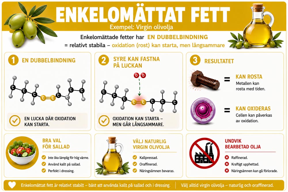 Fett enkelomättat virgin olivolja